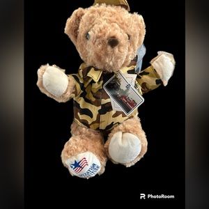 New Operation Gratitude Battalion Buddy Camo Jacket Hat Teddy Bear Plush 17"